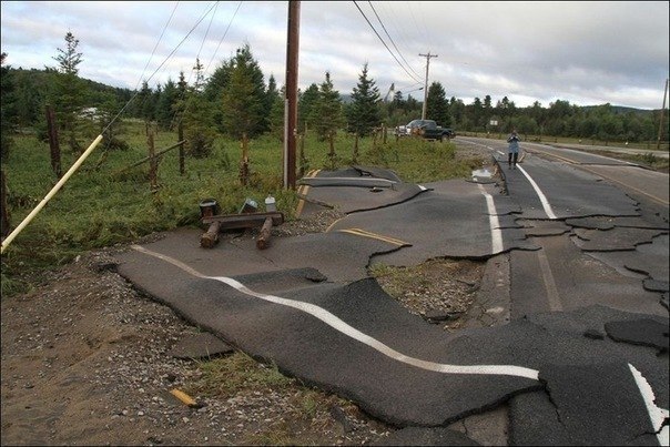 Дорога после урагана Ирэн...